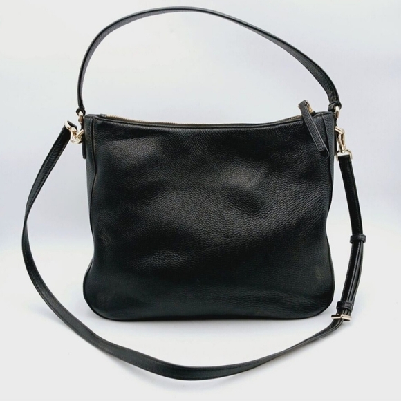 Kate Spade Black 100% Pebbled Leather Messenger 2 Way Shoulder Bag - Picture 4 of 16